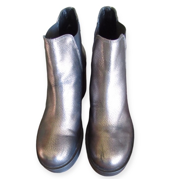 Perla Formentini Nucleo Leather Boots In Gunmetal - Picture 7 of 11